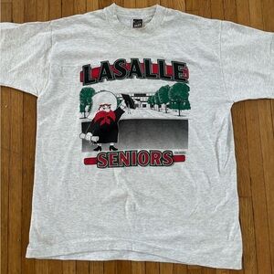🔥 Vintage 1996 Single Stitch Tshirt LaSalle Highschool Seniors Gray T-Shirt  🔥
